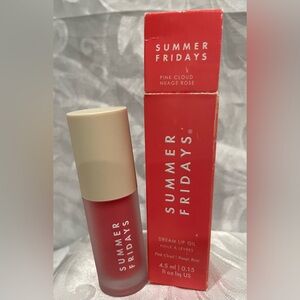 Summer Fridays Pink Cloud Dream Lip Oil - Coral Pink & Cream New in box